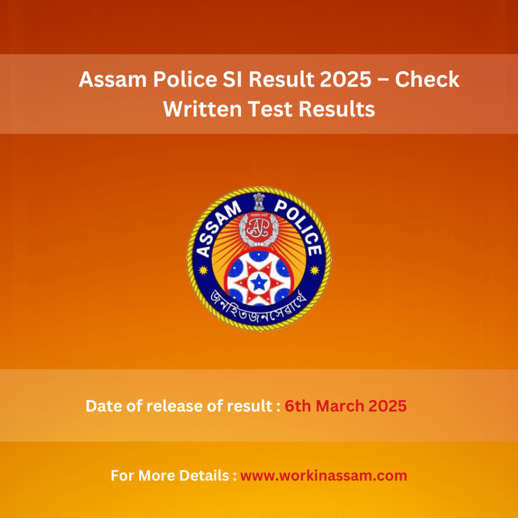 Assam Police SI Result 2025