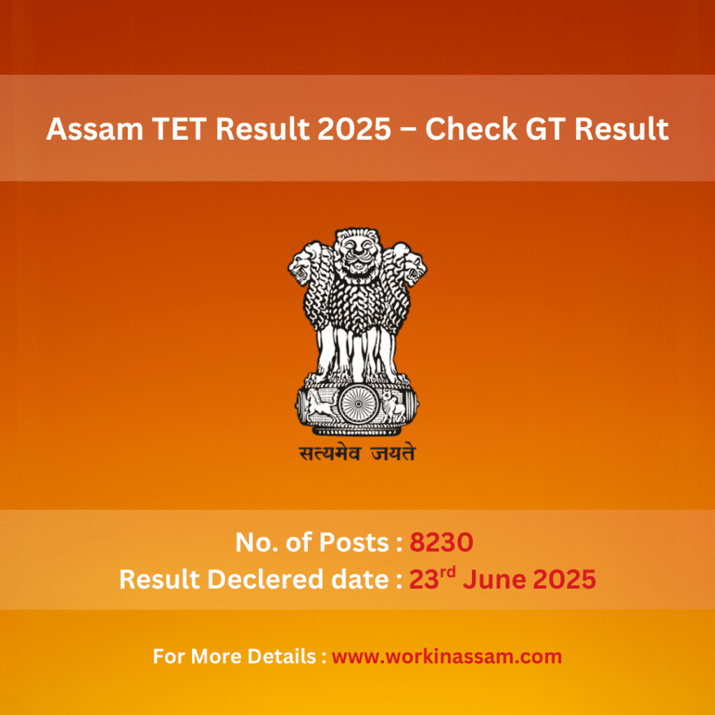 Assam TET Result 2025 – Check GT Result