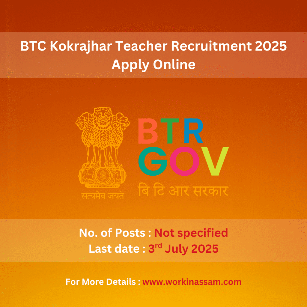 BTC Kokrajhar Teacher Recruitment 2025