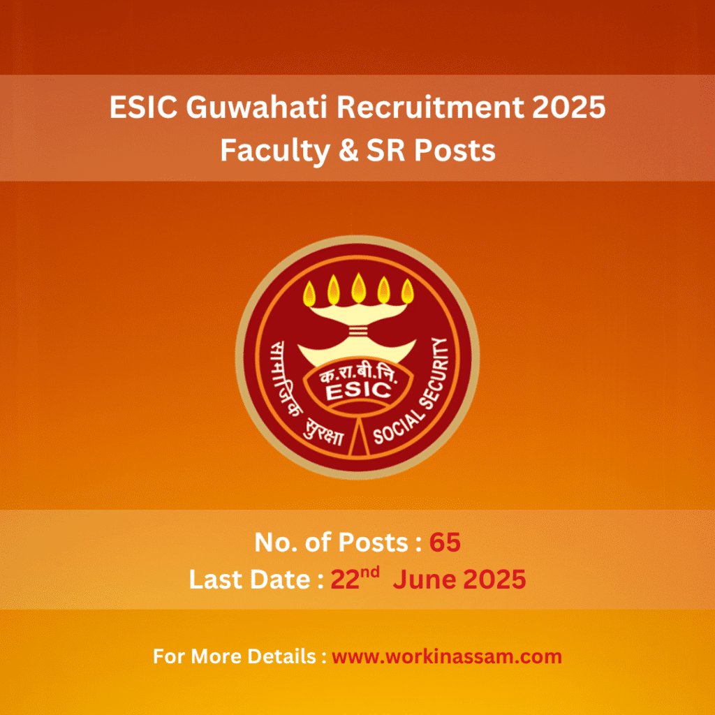 ESIC Guwahati Recruitment 2025 – Faculty & SR Posts