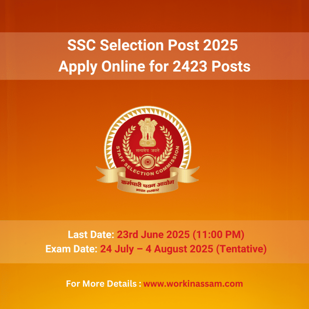 SSC Selection Post Phase-XIII/2025 – Apply for 2423 Posts