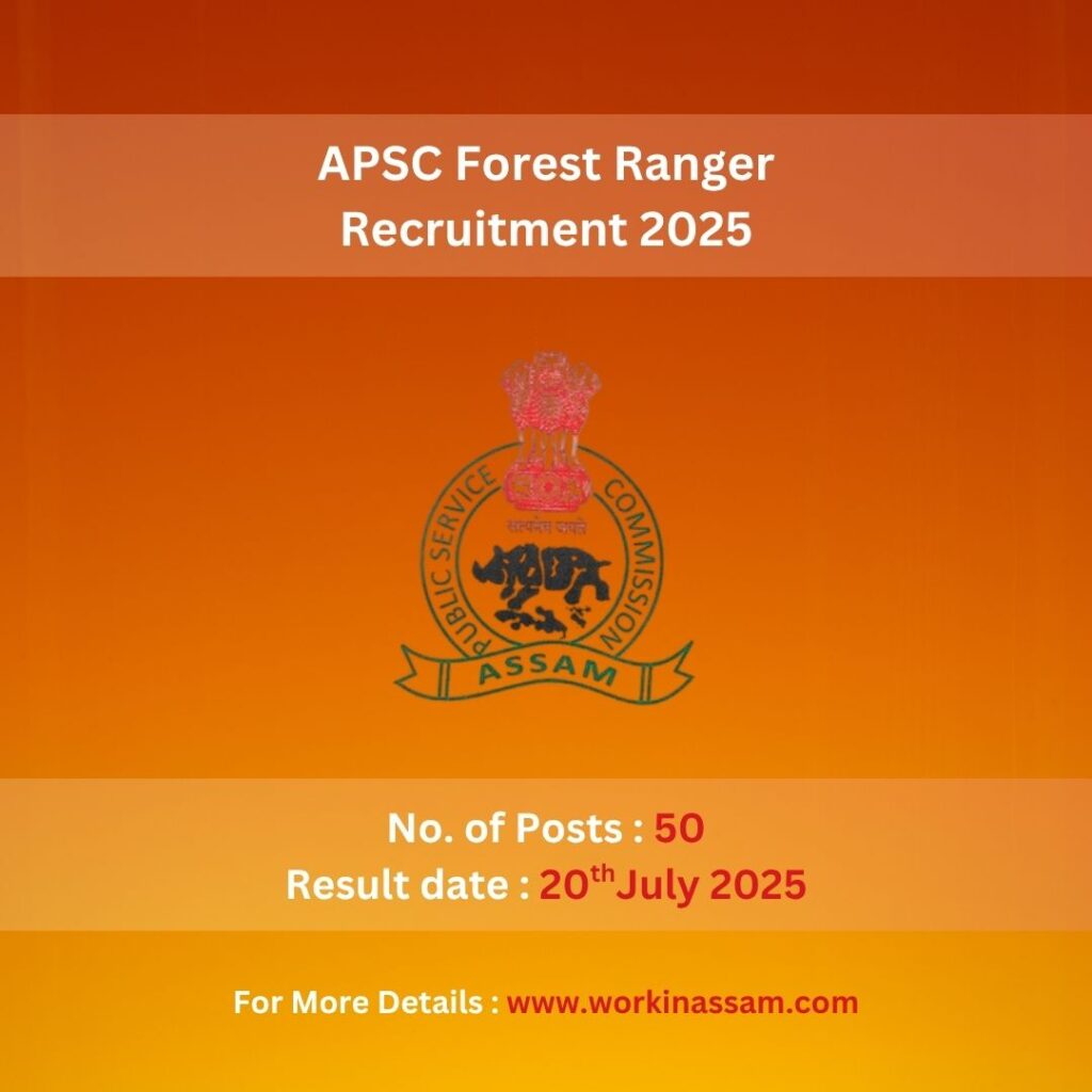 APSC Forest Ranger Recruitment 2025 – 50 Vacancies