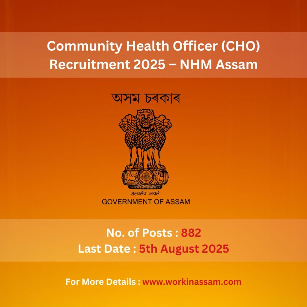 Community Health Officer (CHO)
Recruitment 2025 – NHM Assam