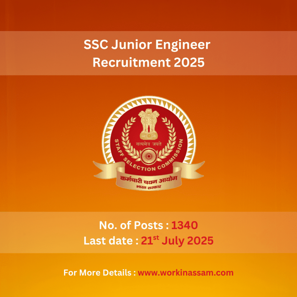 SSC Junior Engineer Recruitment 2025 – 1340 Vacancies