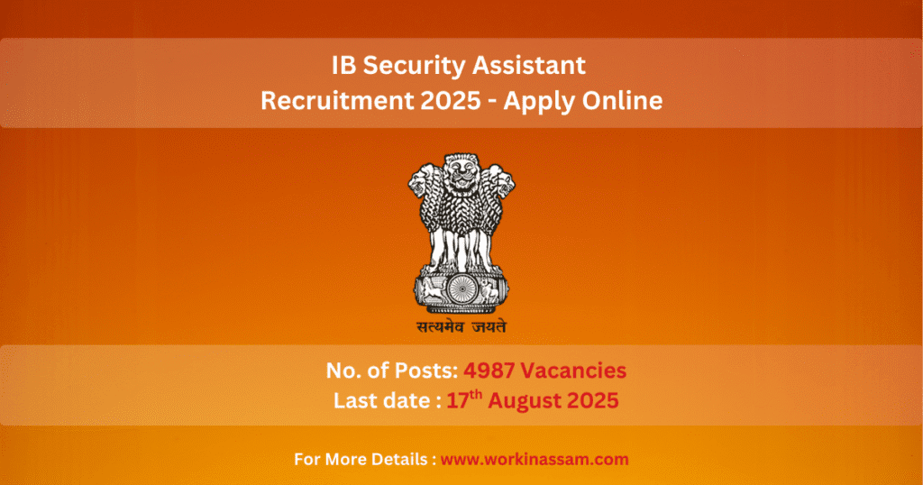 IB Security Assistant Recruitment 2025