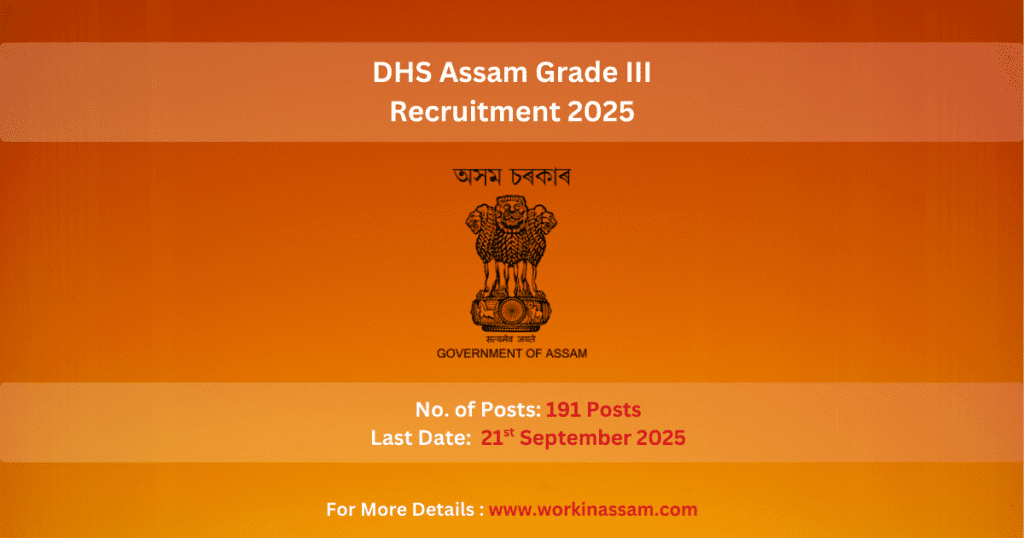 DHS Assam Grade III
Recruitment 2025